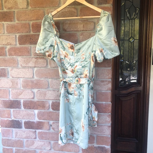 Valleygirl Dresses Valley Girl Sz 4 Sage Floral Sweetheart Dress Poshmark